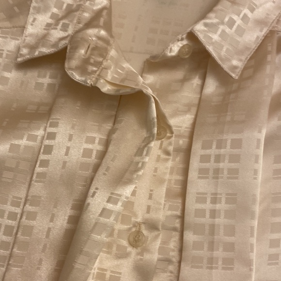 Vintage Joan Harper Women’s Blouse 12 Long Sleeve Button Up Shoulder Pads Ivory - Picture 5 of 9